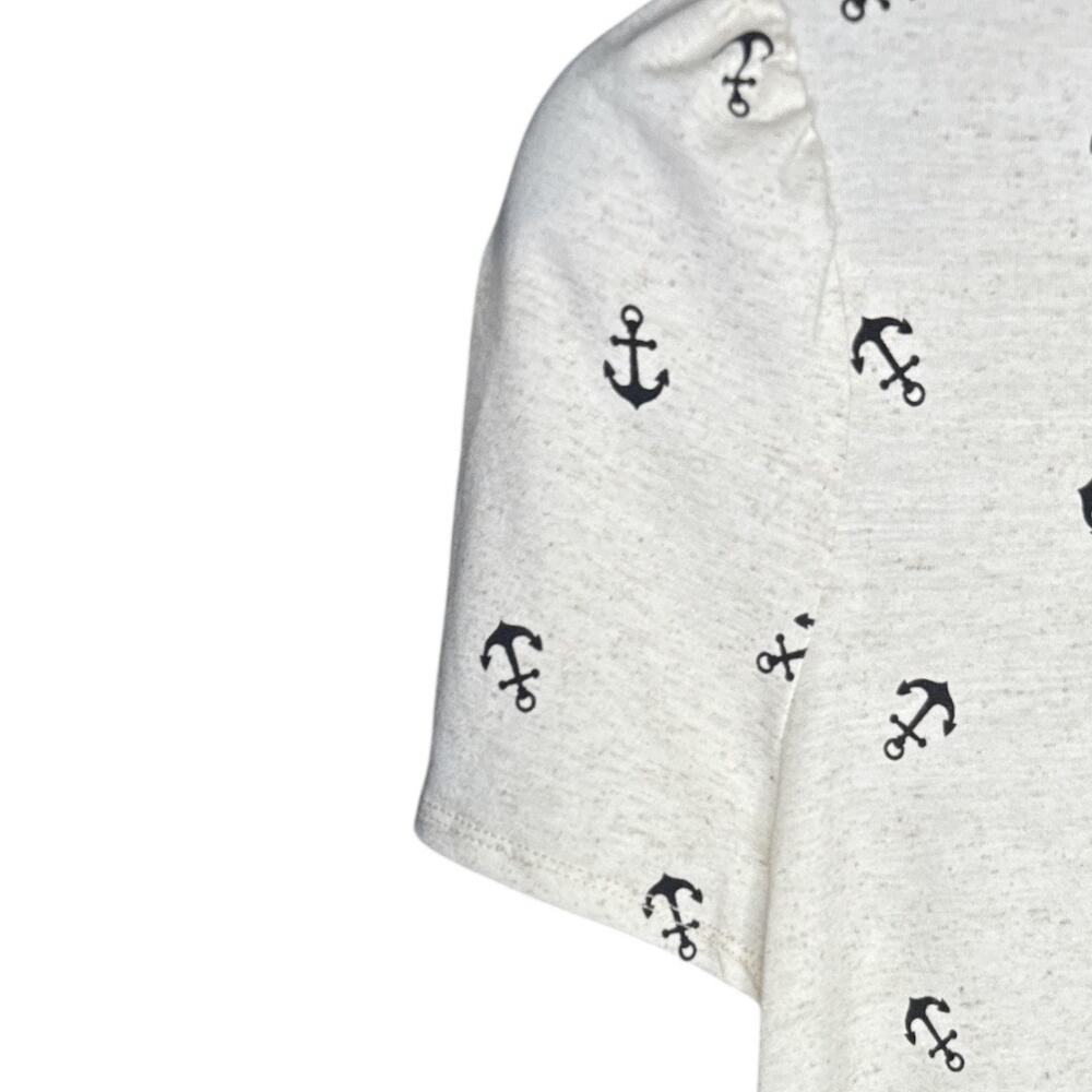 89th + Madison Nautical Lace-Up Anchor Print Tee Short Sleeve Top Size M NWT - Picture 4 of 8